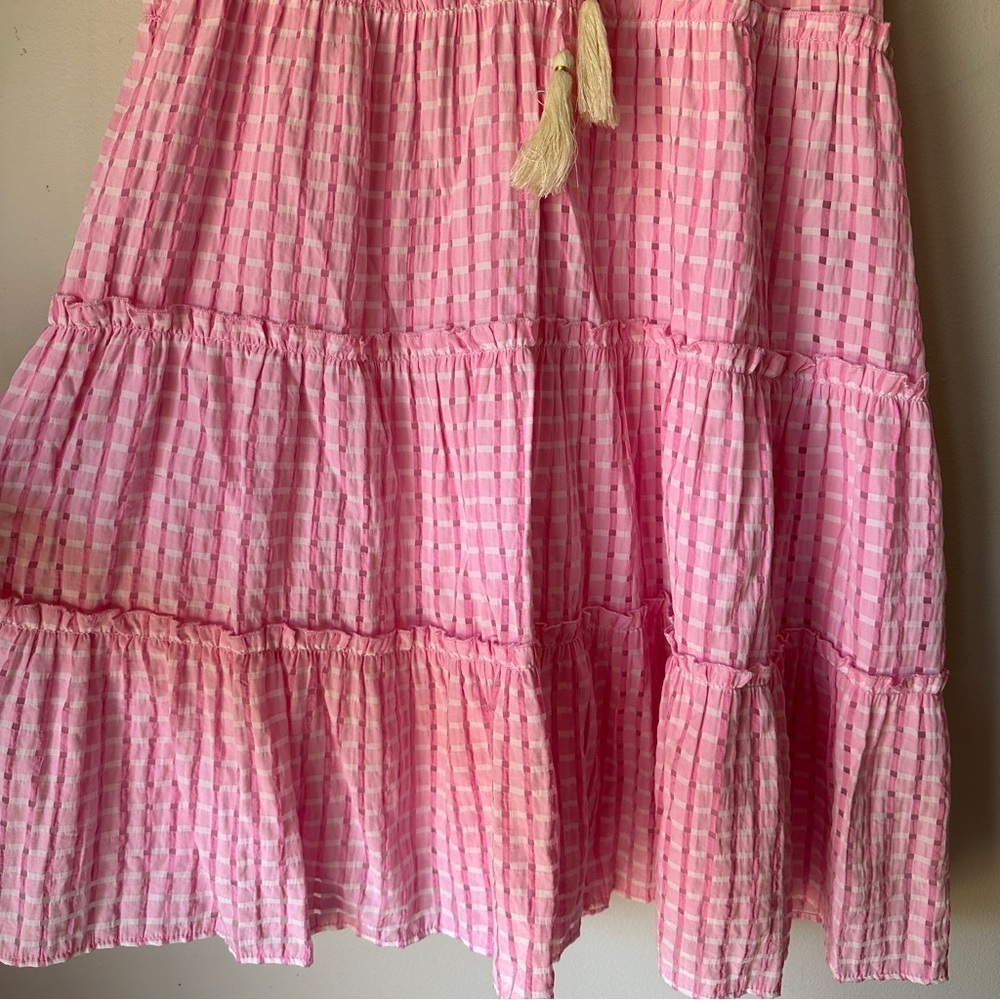 THML Sleeveless Pink Sun Dress Lined gingham size Medium - Picture 4 of 11